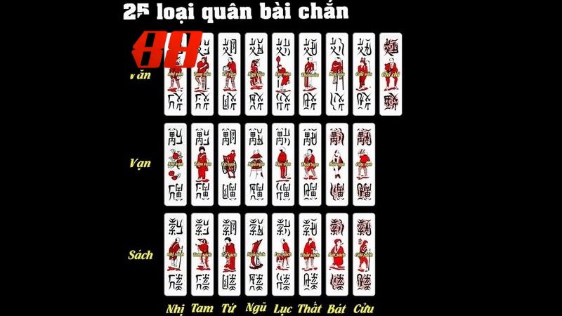 Trò này chỉ sử dụng đúng 100 quân chia thành 25 loại khác biệt của bộ bài Tổ Tôm